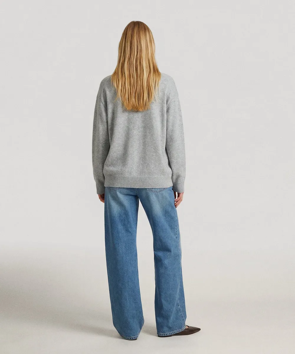 Cashmere Drop Shoulder V-Neck Cardigan 10