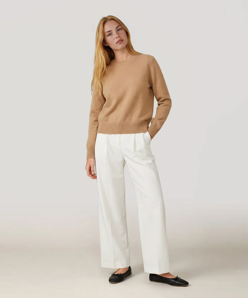 Cashmere Long Sleeve Cropped Pullover 2