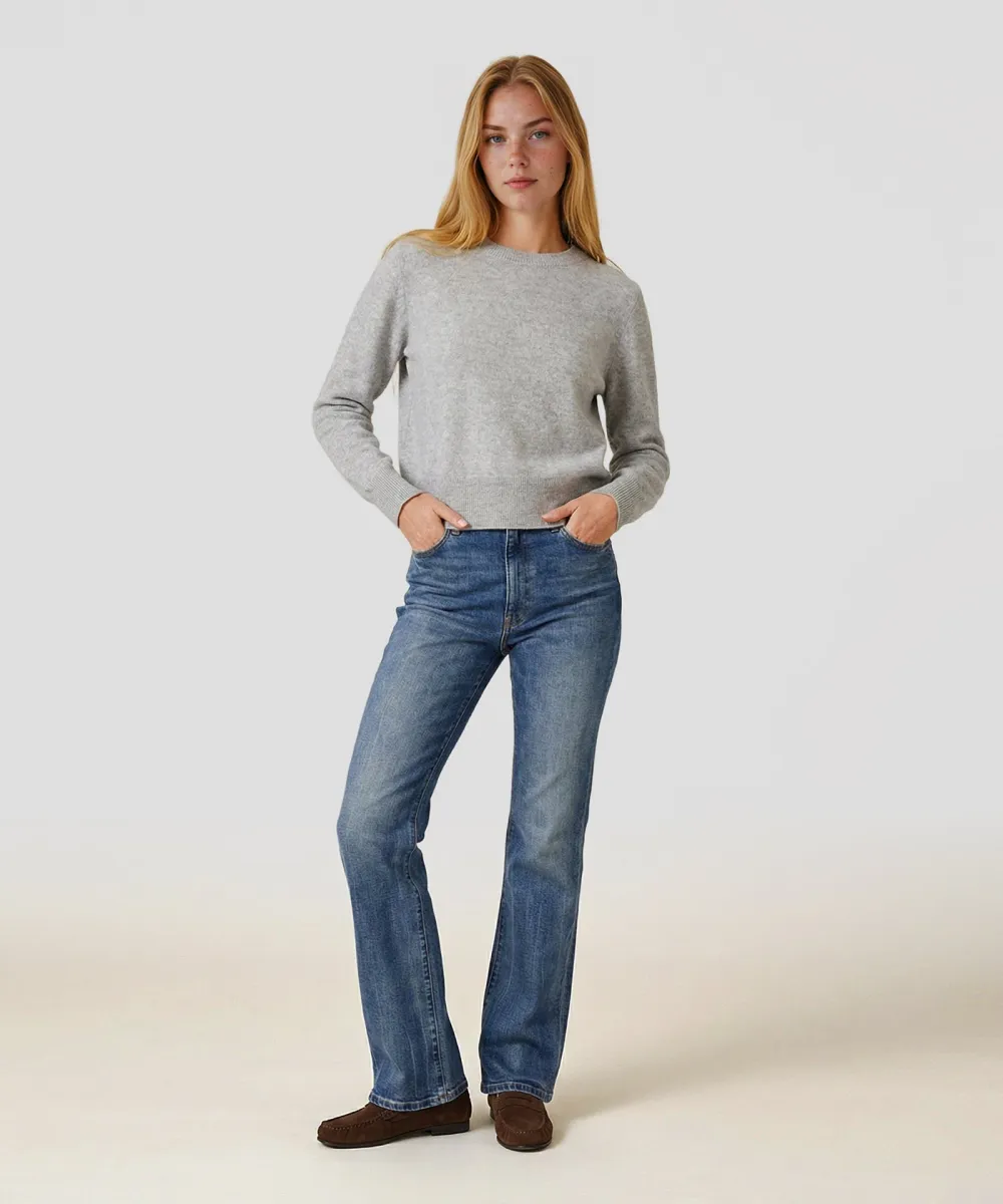 Cashmere Long Sleeve Cropped Pullover 5