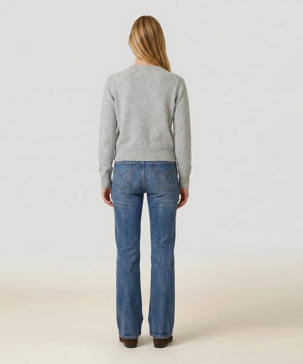 Cashmere Long Sleeve Cropped Pullover 6