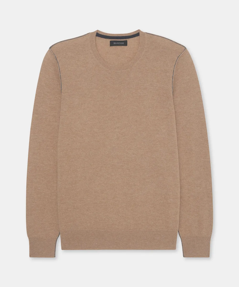 Cashmino Crewneck Sweater with Contrast Trim 4
