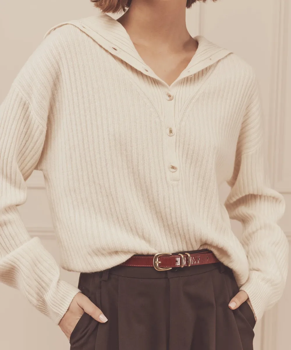 Cashmino Half Button Sweater 8