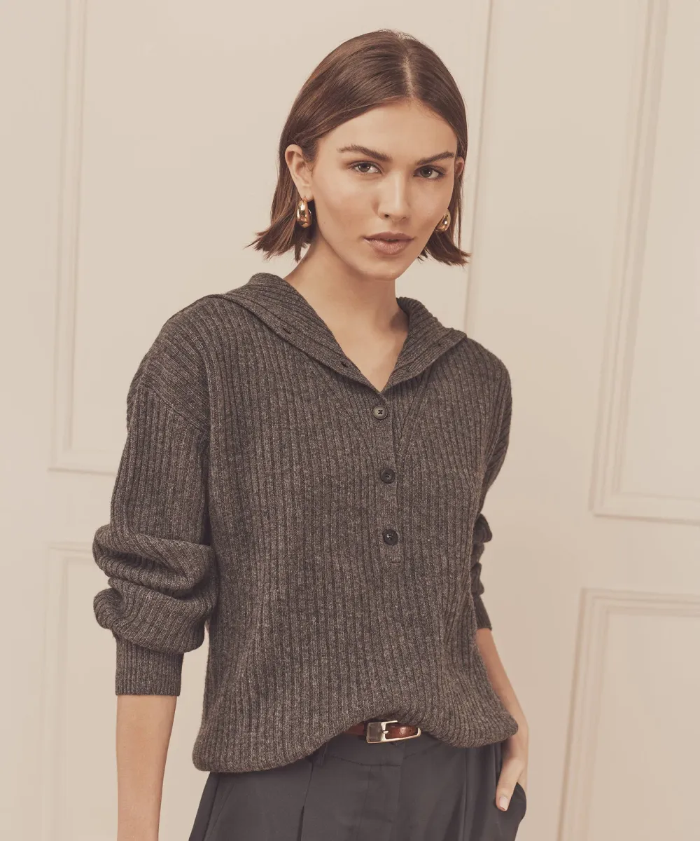 Cashmino Half Button Sweater 10