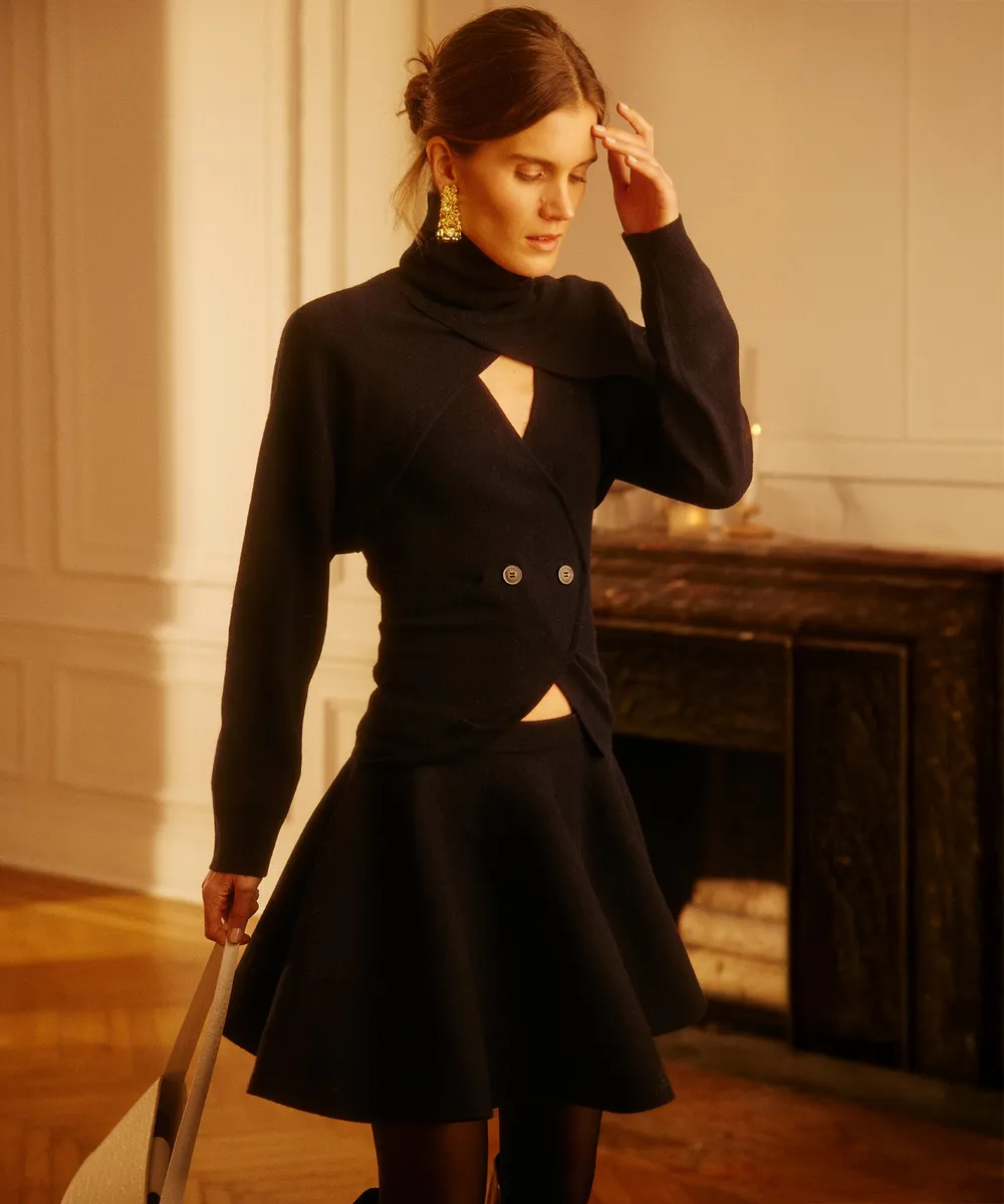 Cashmino Vest Set with Reversible Bolero 2