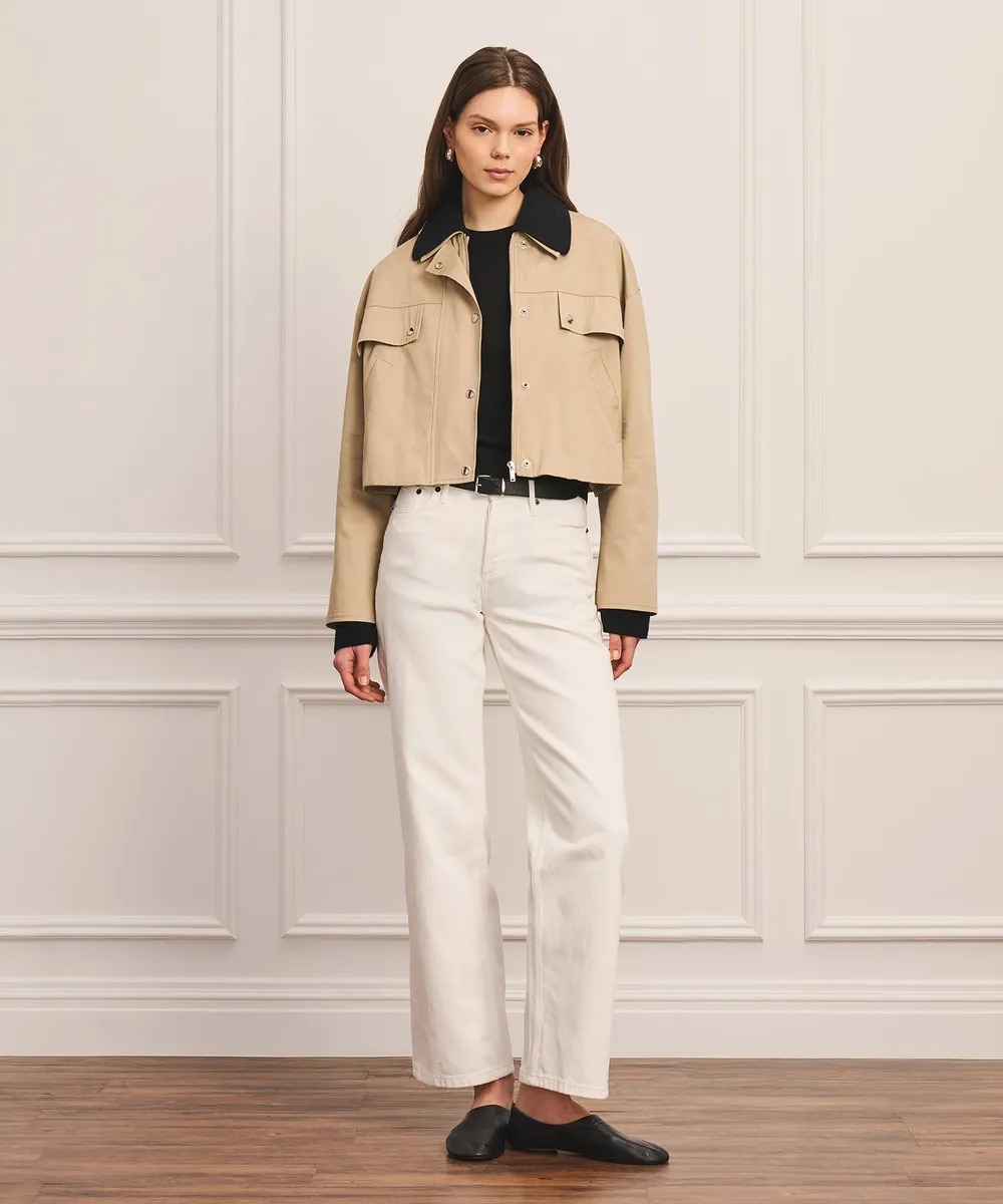 Cotton Cashmere Mixed Media Barn Jacket 2