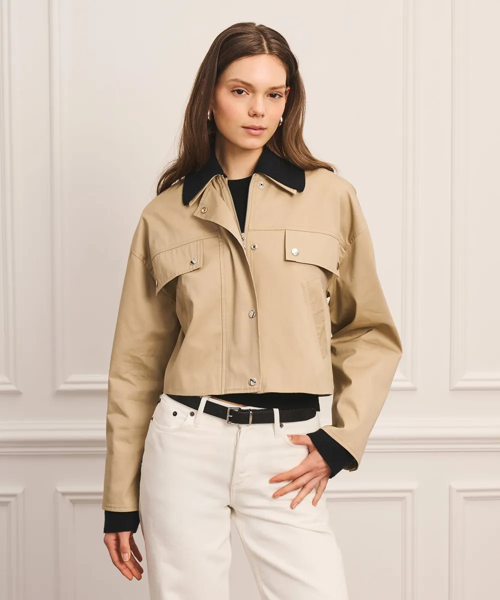 Cotton Cashmere Mixed Media Barn Jacket 3