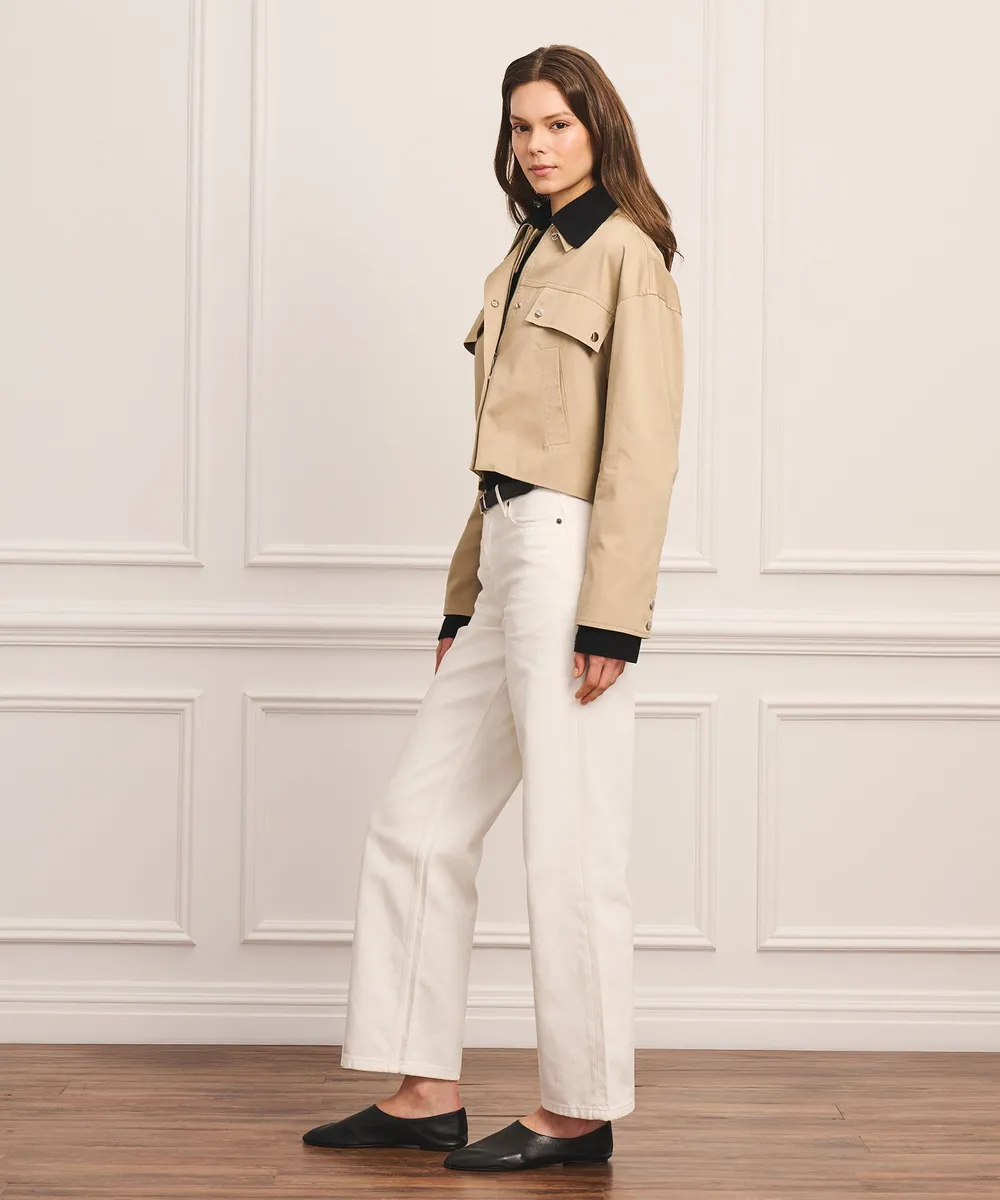 Cotton Cashmere Mixed Media Barn Jacket 5