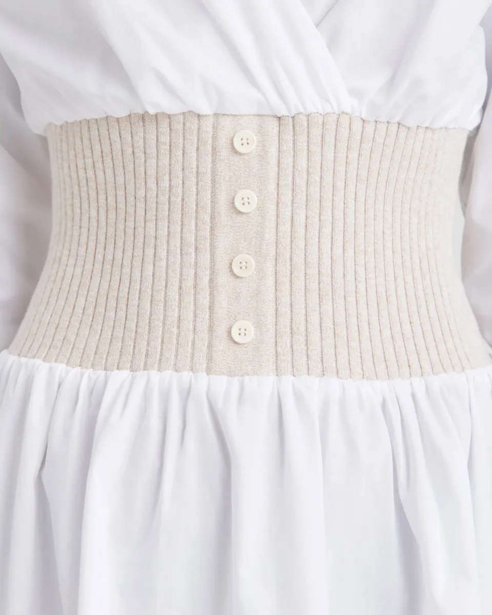 Cotton Cashmere Mixed Media Mini Dress 3