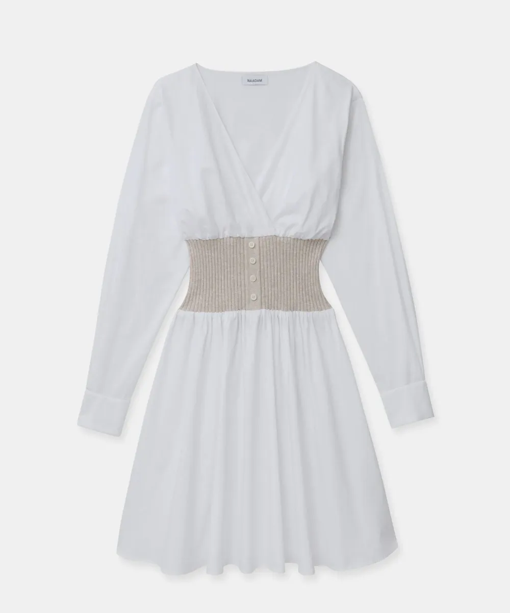 Cotton Cashmere Mixed Media Mini Dress 4