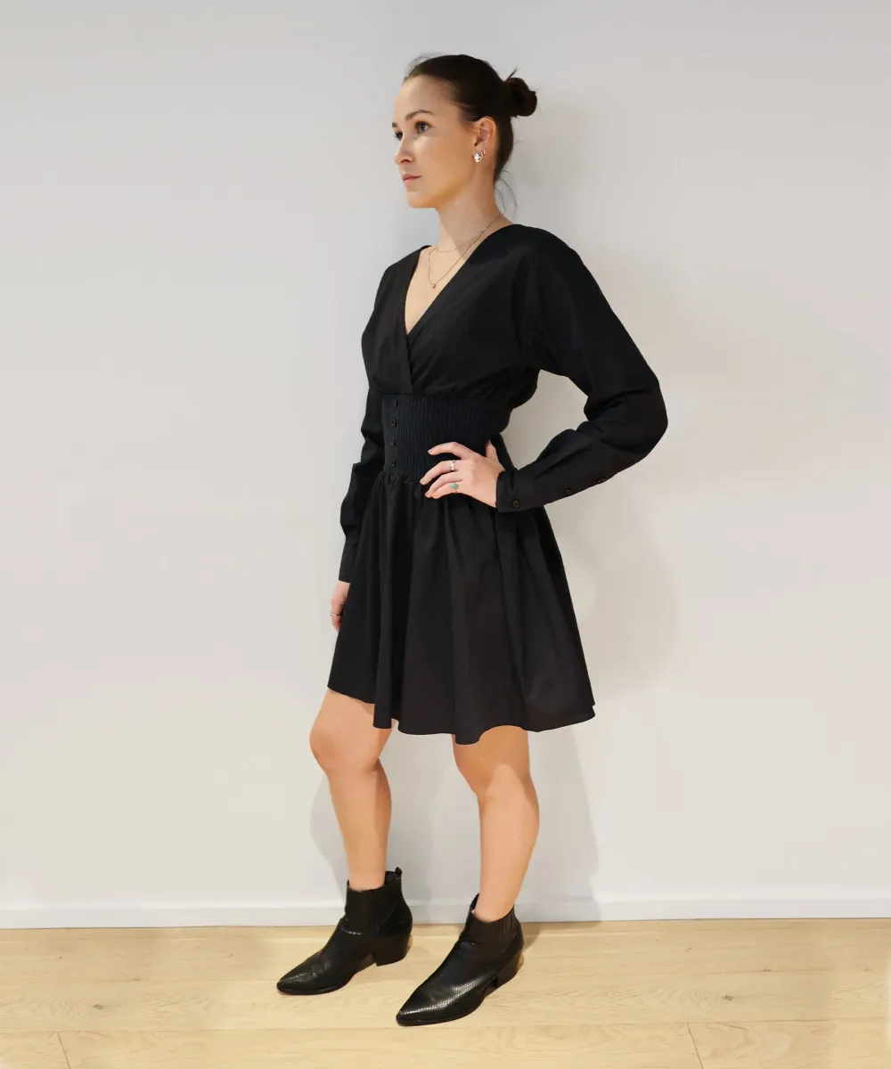 Cotton Cashmere Mixed Media Mini Dress 6