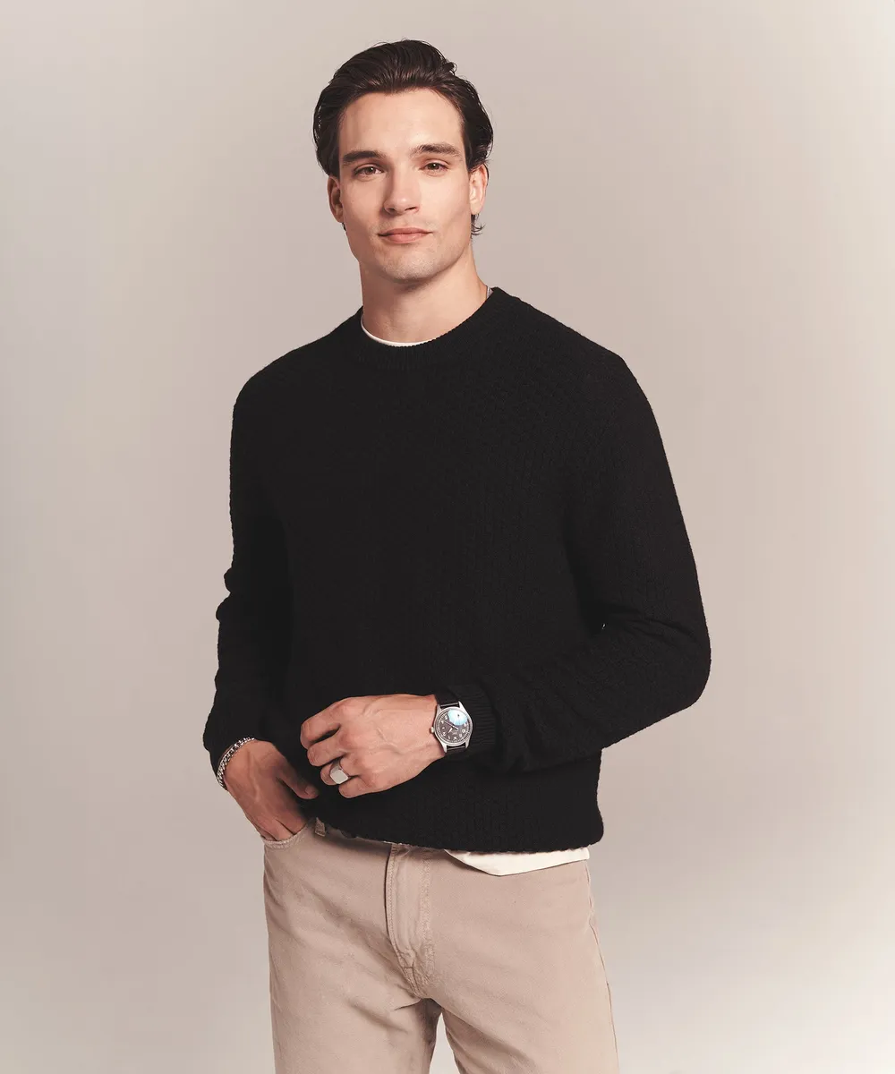 Cotton Cashmere Textured Crewneck 3