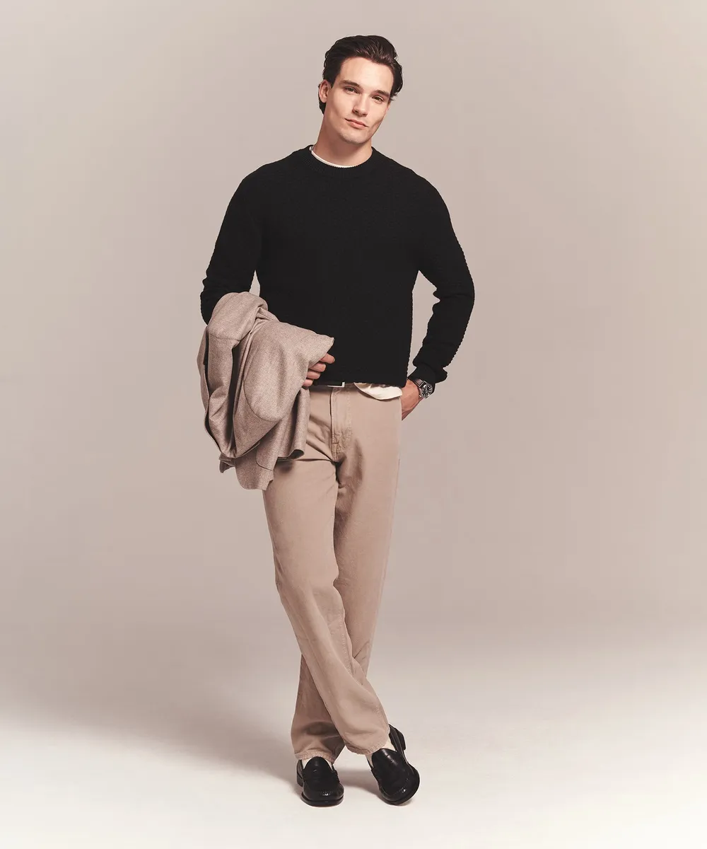 Cotton Cashmere Textured Crewneck 4