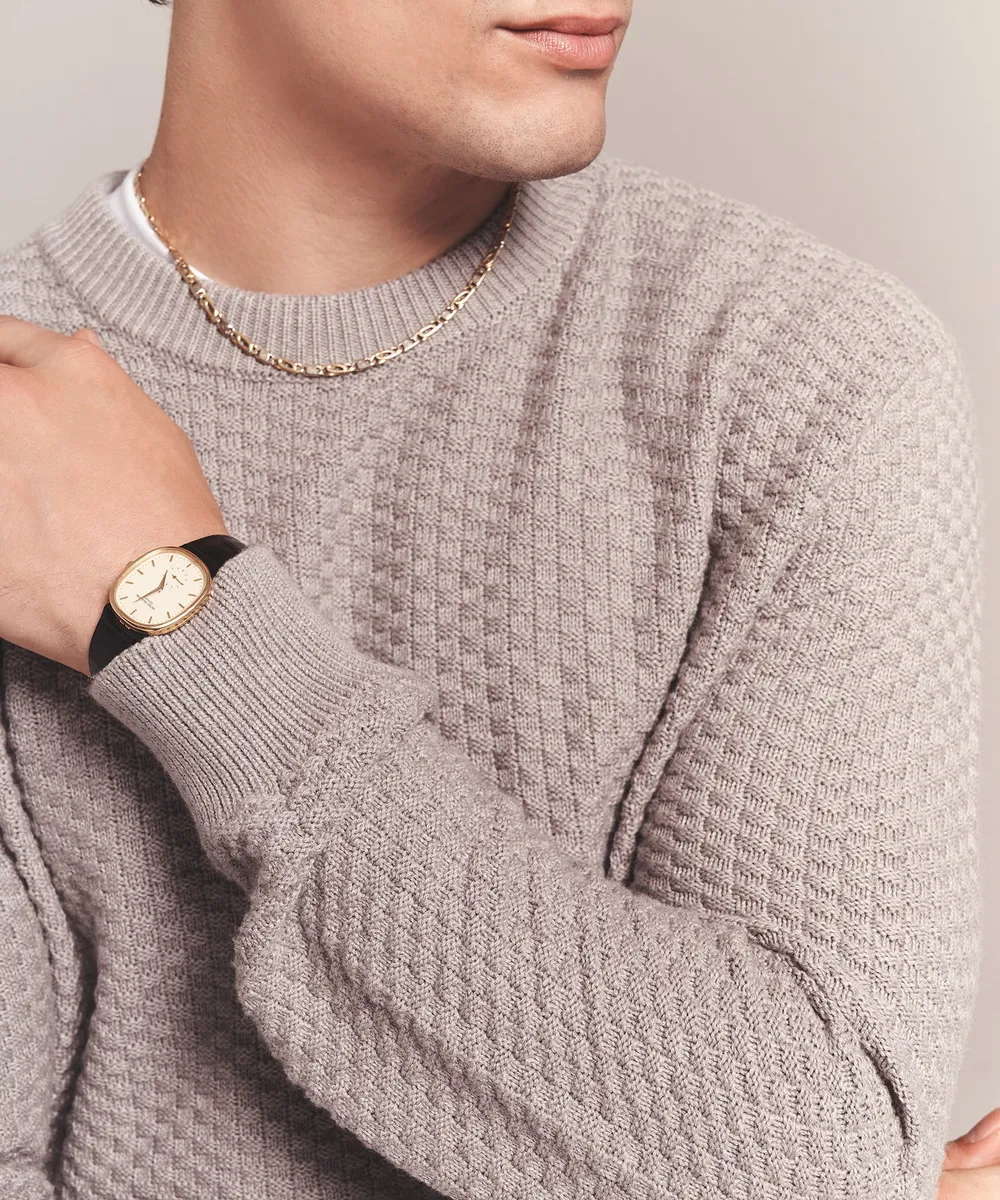 Cotton Cashmere Textured Crewneck 5