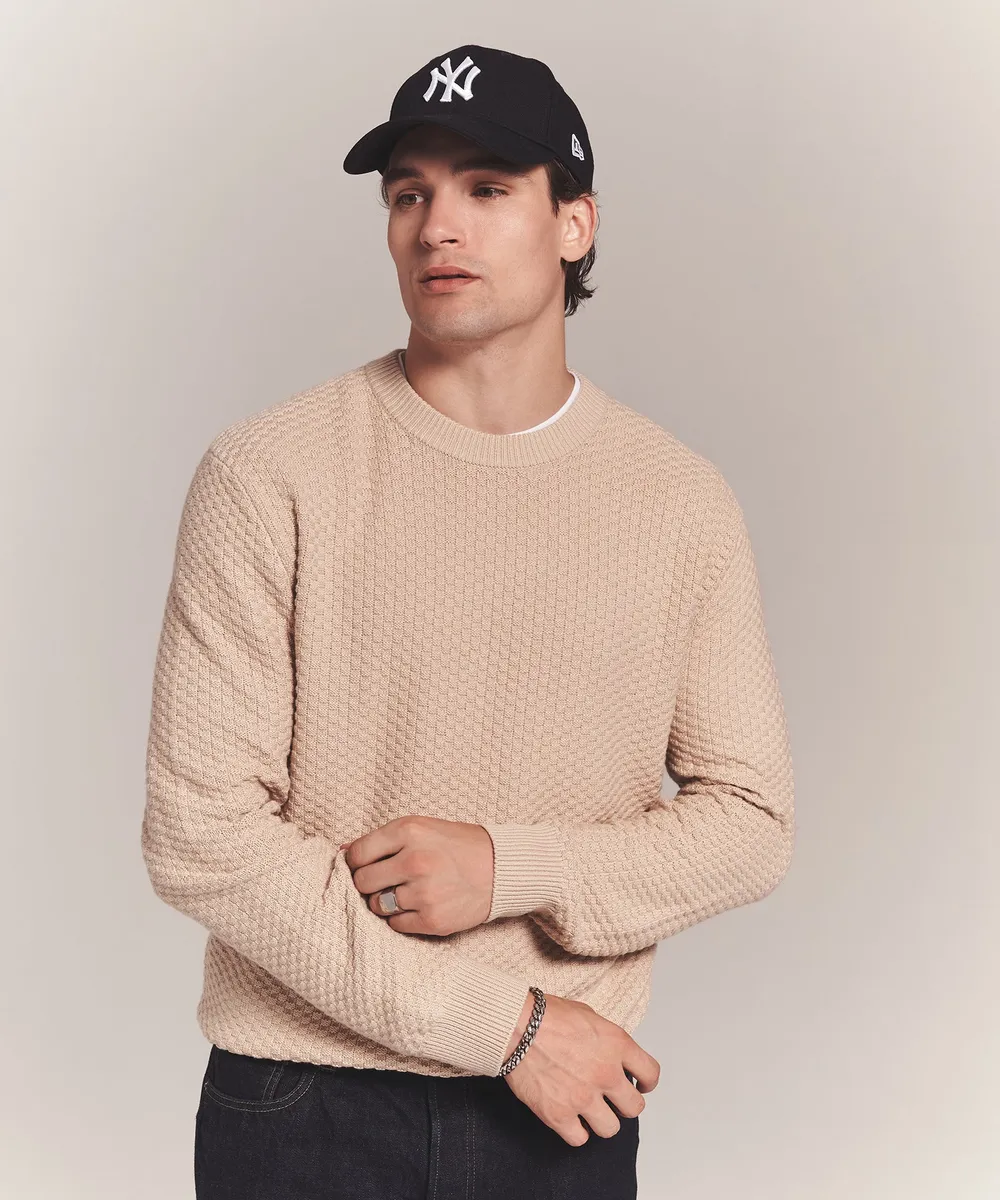 Cotton Cashmere Textured Crewneck 6