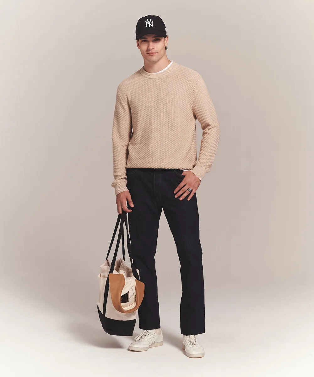 Cotton Cashmere Textured Crewneck 7