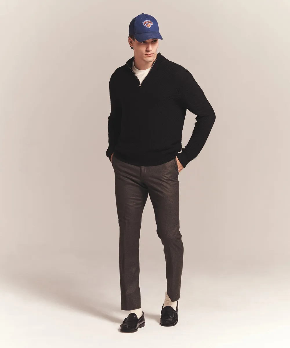 Cotton Cashmere Textured Quarter Zip 11