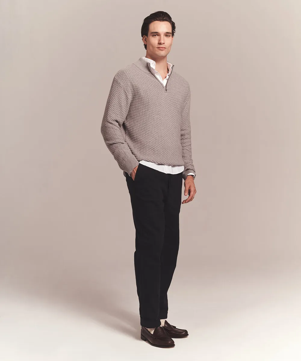 Cotton Cashmere Textured Quarter Zip 17