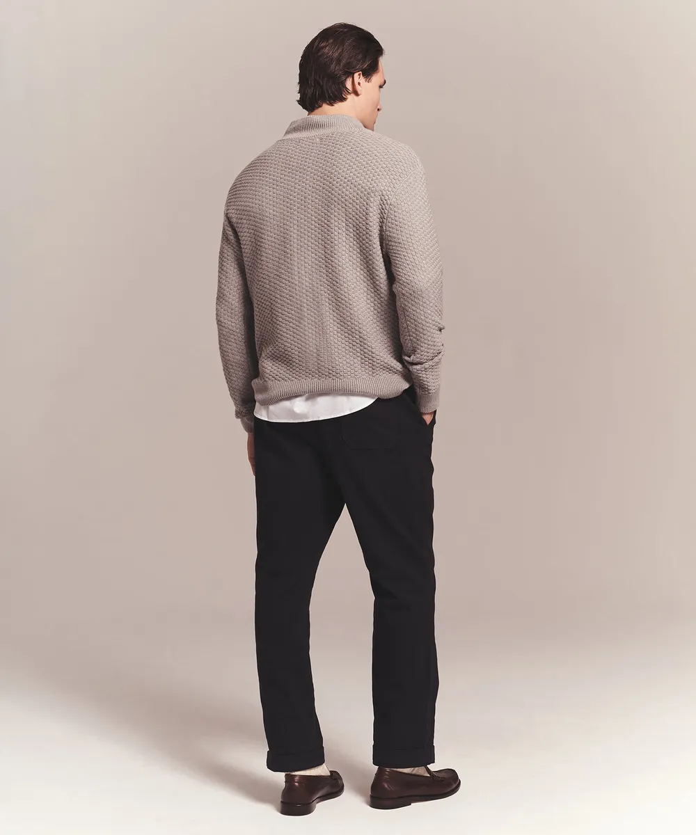 Cotton Cashmere Textured Quarter Zip 18