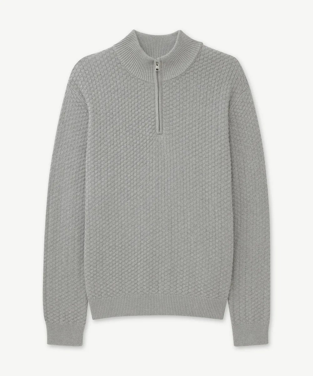 Cotton Cashmere Textured Quarter Zip 21