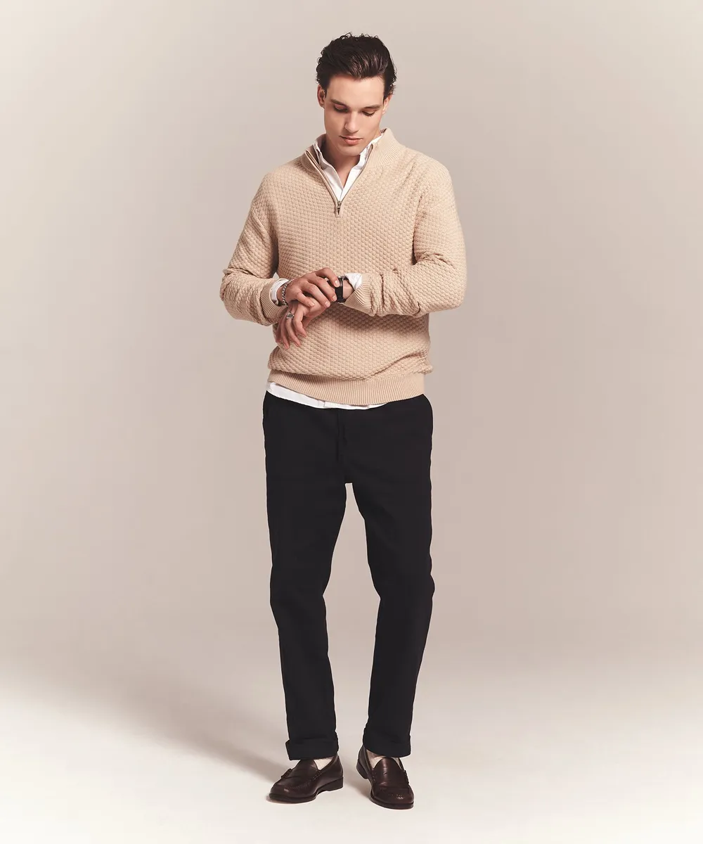 Cotton Cashmere Textured Quarter Zip 8