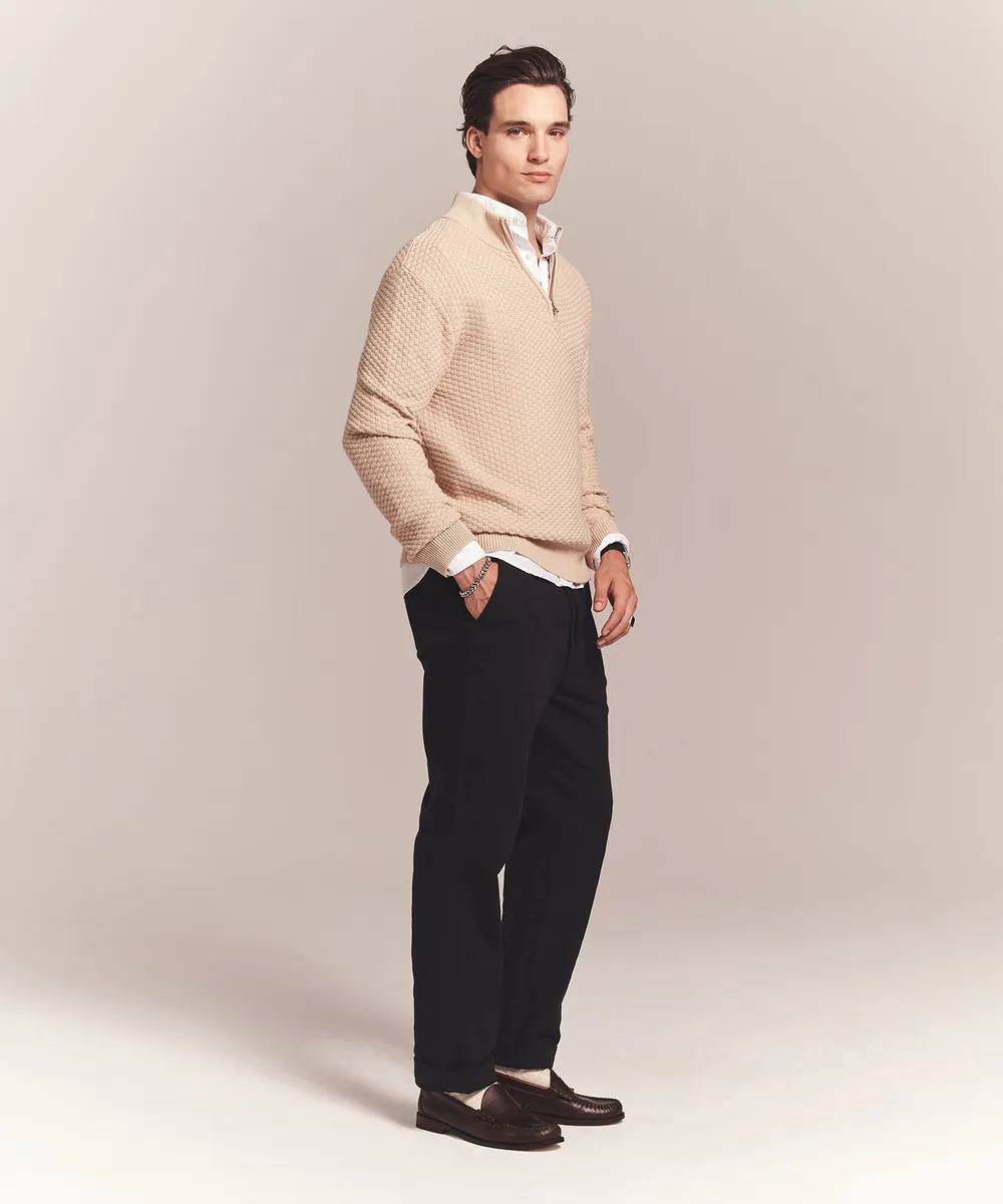Cotton Cashmere Textured Quarter Zip 9