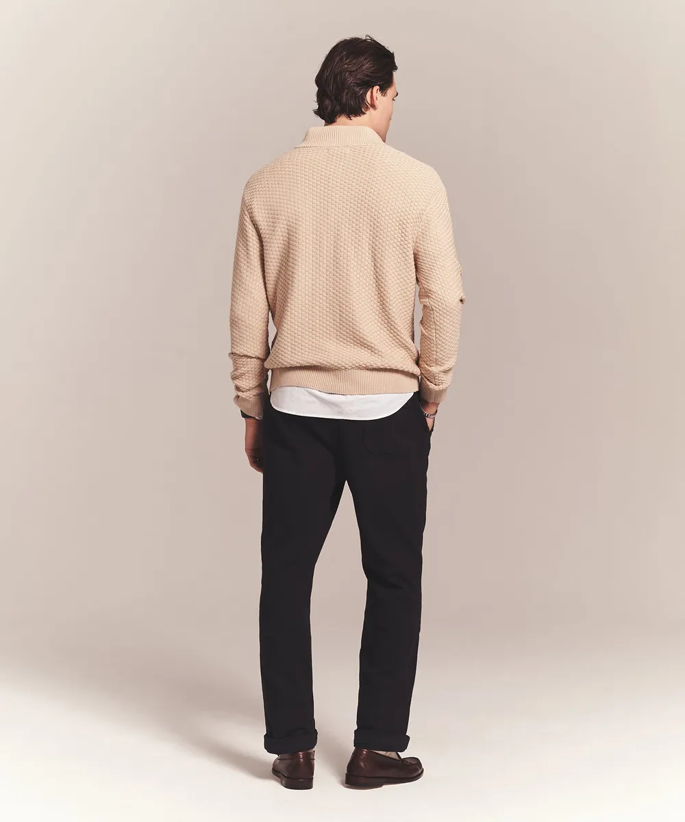 Cotton Cashmere Textured Quarter Zip 10