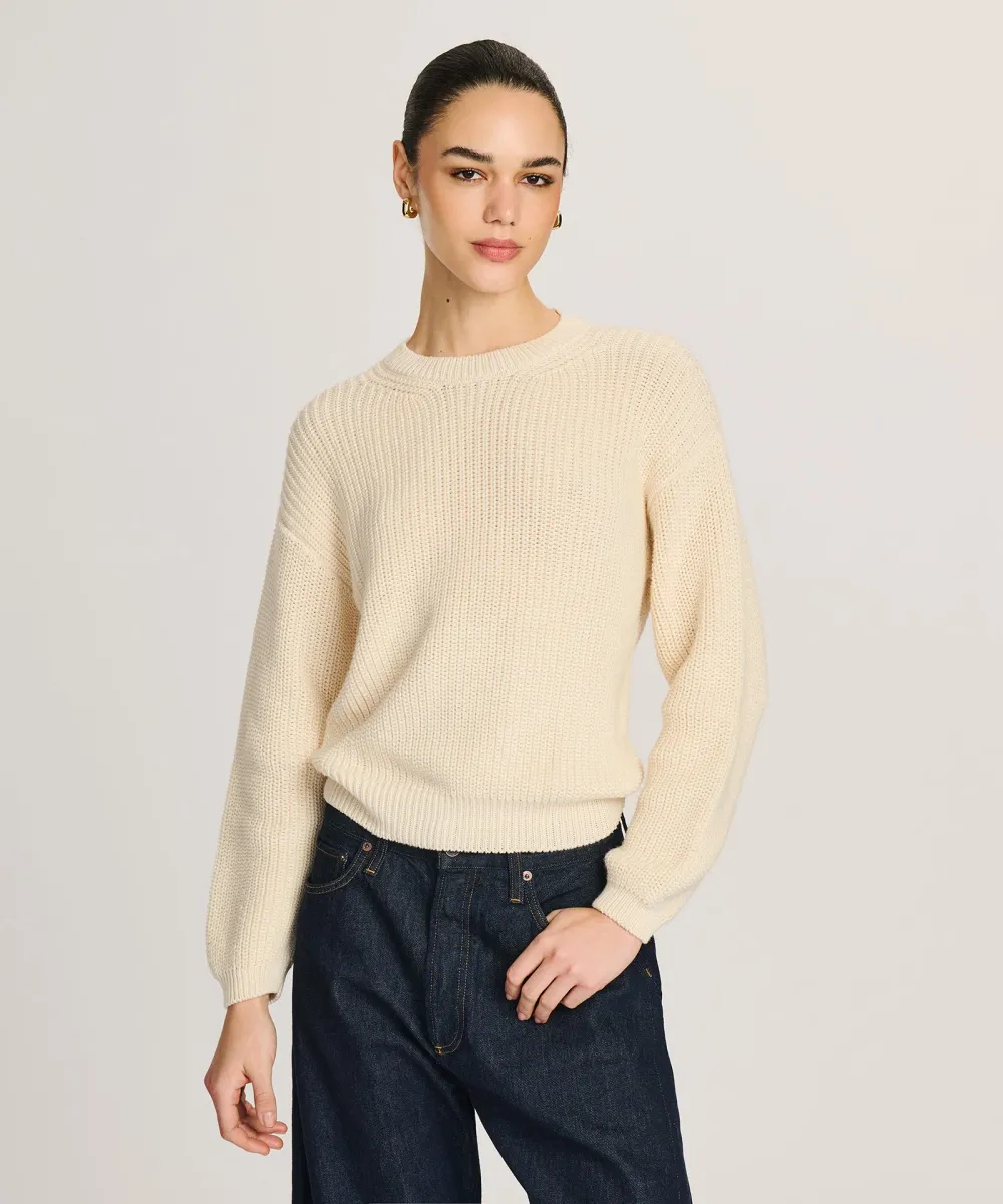 Cotton Fisherman Crewneck Sweater 2