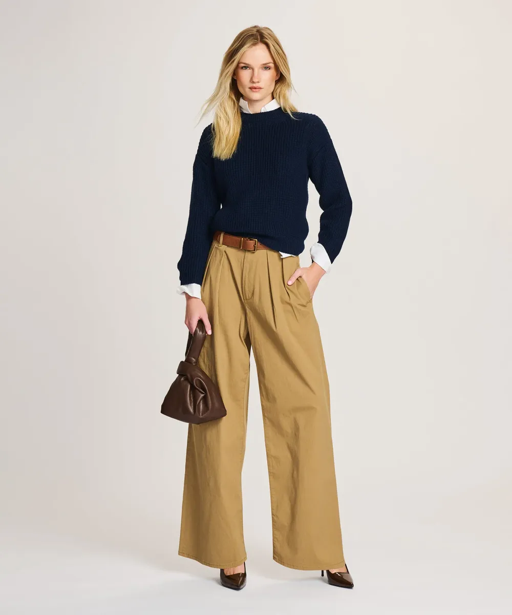 Cotton Fisherman Crewneck Sweater 12