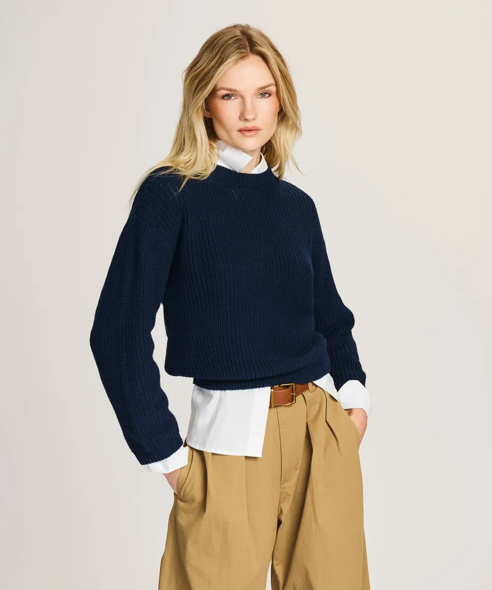 Cotton Fisherman Crewneck Sweater 3