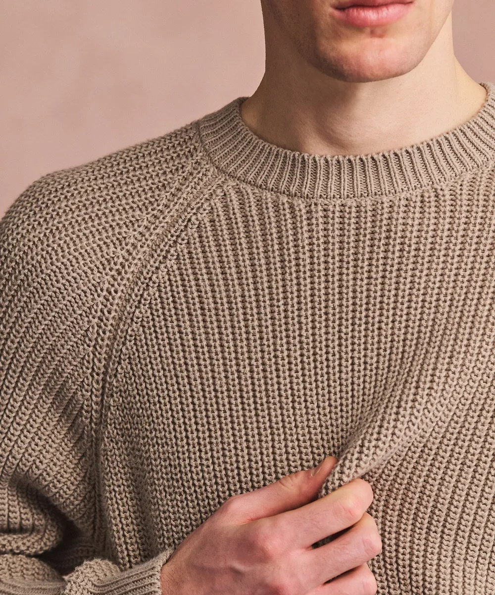 Cotton Fisherman Raglan Crewneck Sweater 11