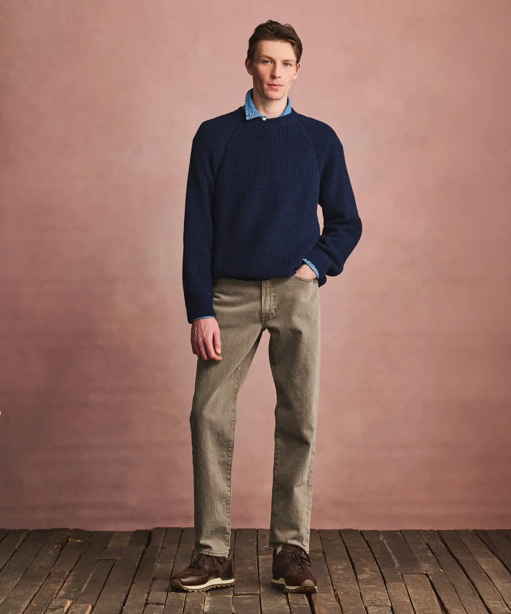 Cotton Fisherman Raglan Crewneck Sweater 15