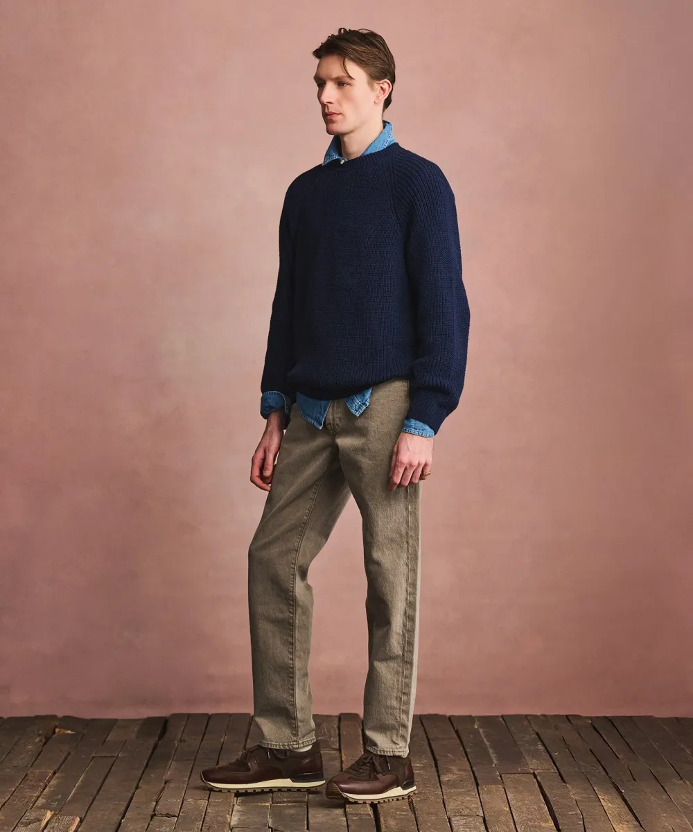 Cotton Fisherman Raglan Crewneck Sweater 16