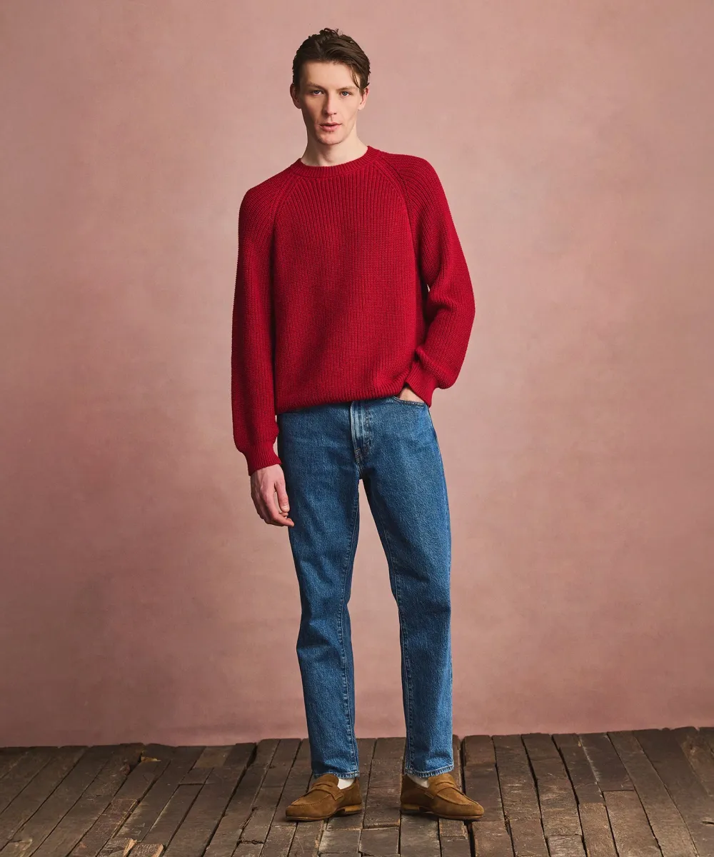 Cotton Fisherman Raglan Crewneck Sweater 5