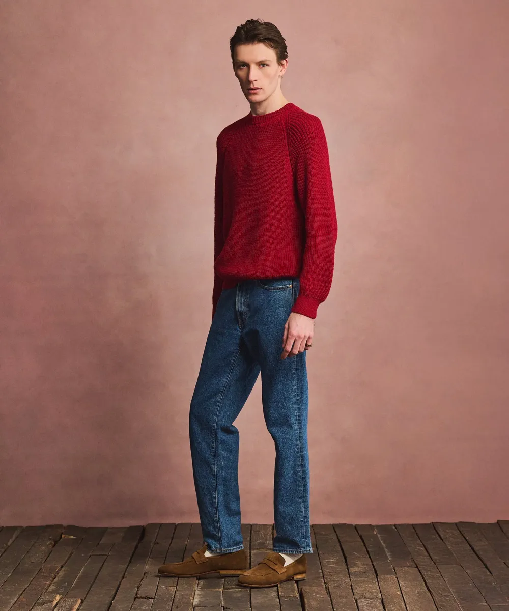 Cotton Fisherman Raglan Crewneck Sweater 6