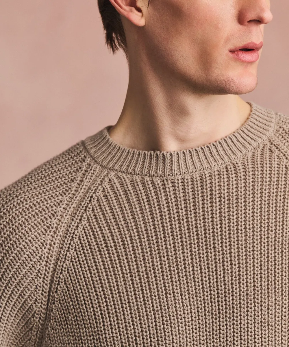 Cotton Fisherman Raglan Crewneck Sweater 8