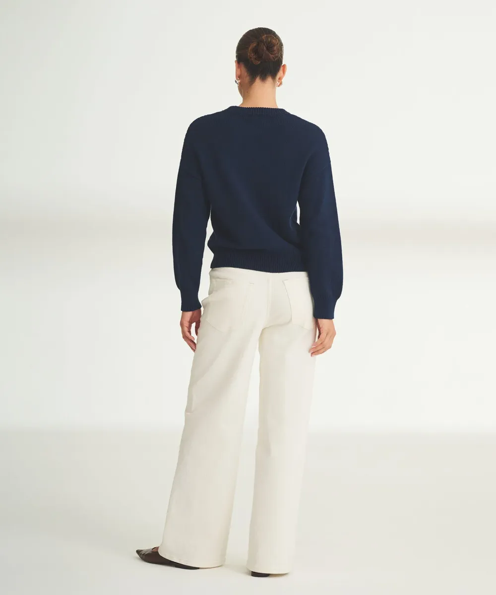 Cotton Relaxed Crewneck Sweater 12