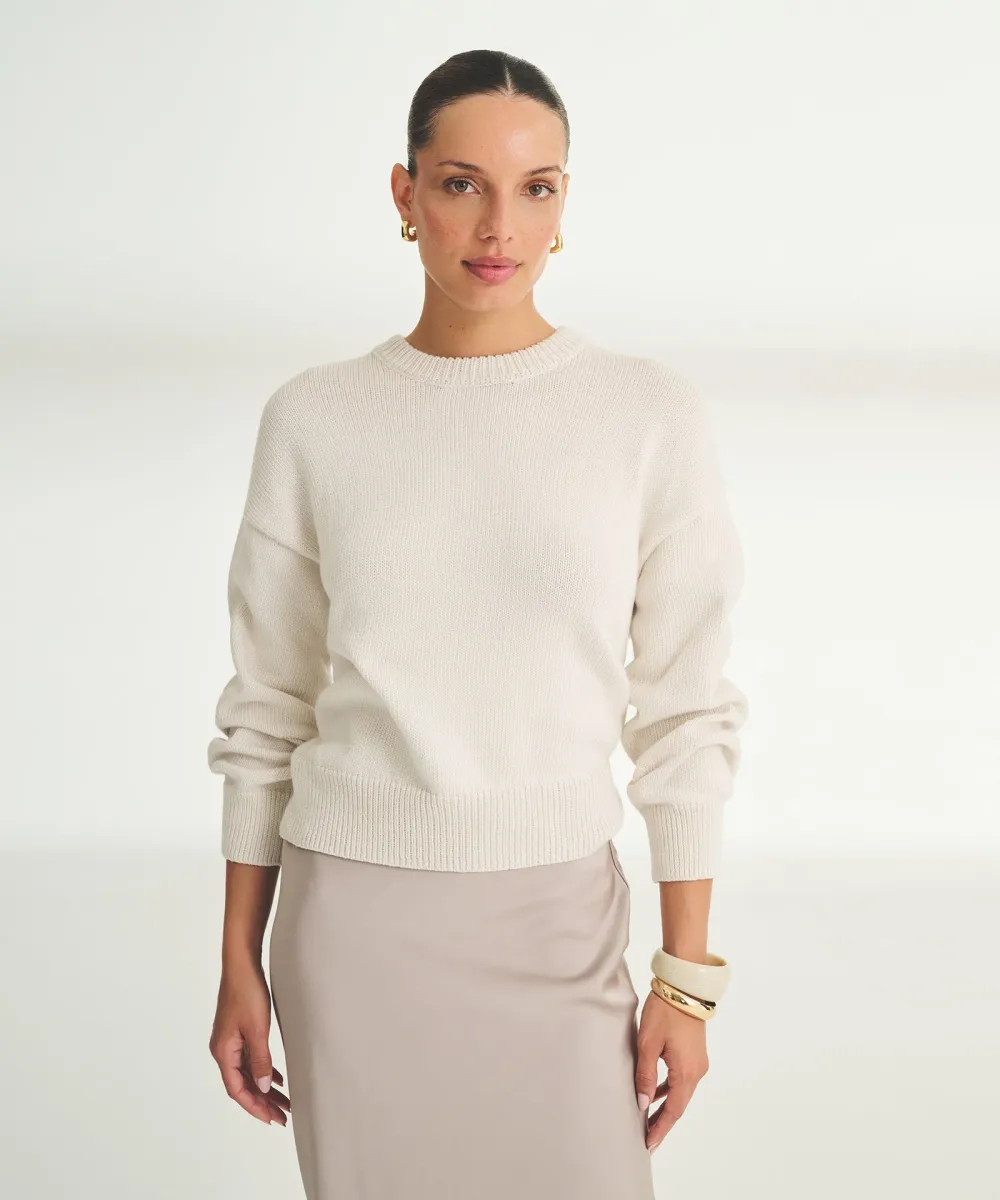 Cotton Relaxed Crewneck Sweater 21