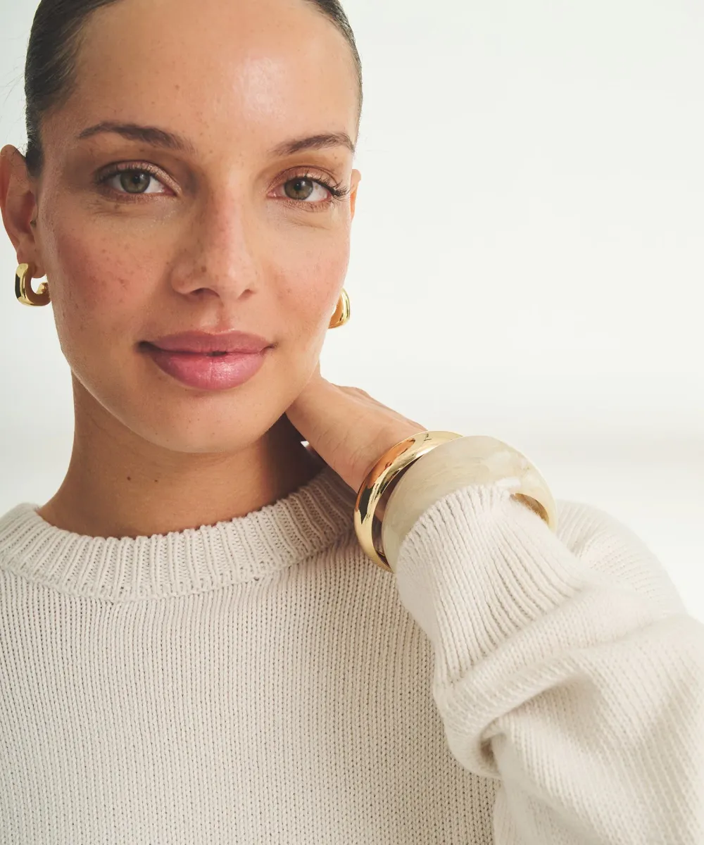 Cotton Relaxed Crewneck Sweater 22