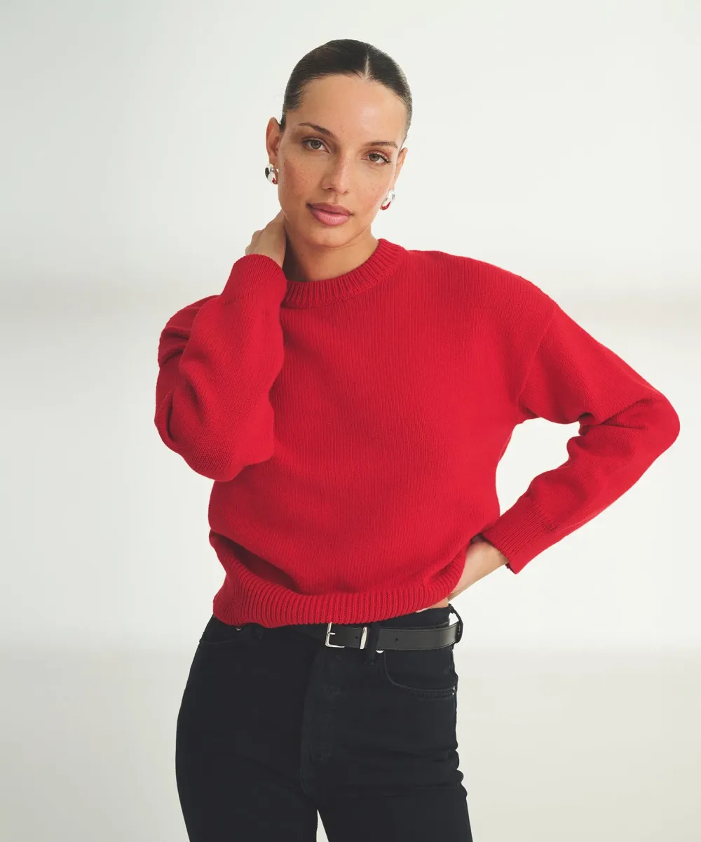 Cotton Relaxed Crewneck Sweater 6