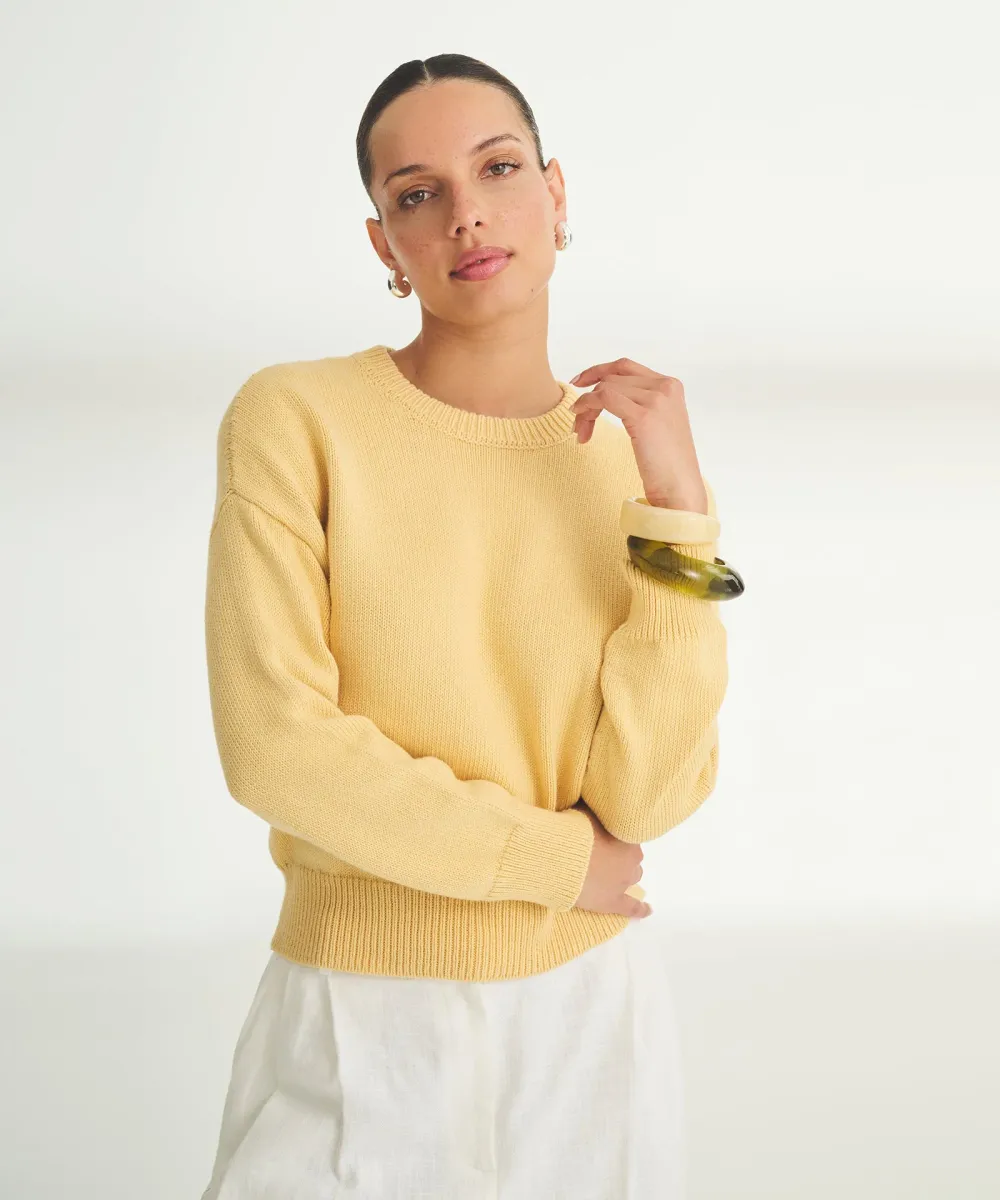 Cotton Relaxed Crewneck Sweater 7