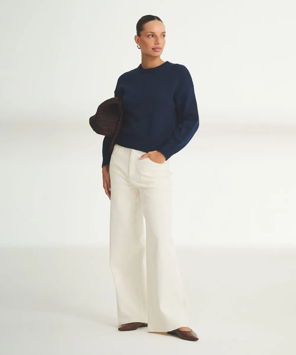 Cotton Relaxed Crewneck Sweater 8