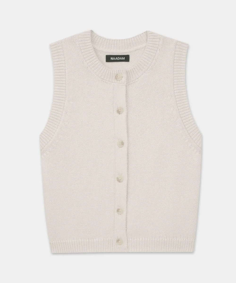 Cotton Sleeveless Cardigan 12