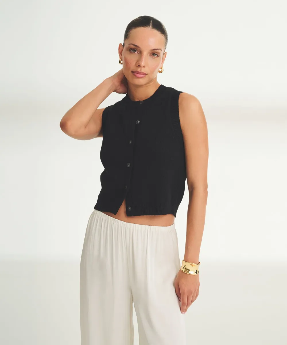 Cotton Sleeveless Cardigan 3