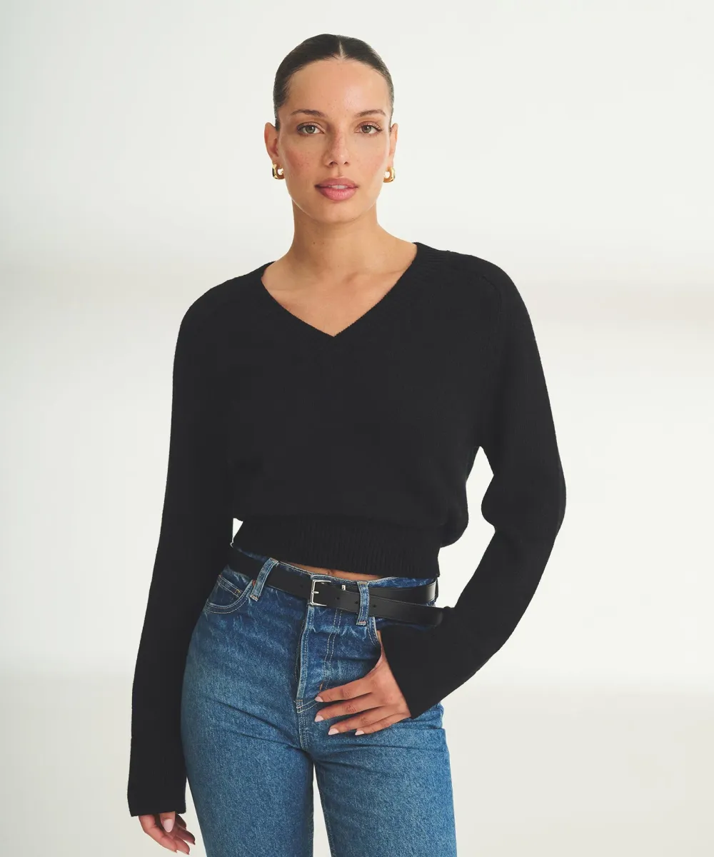 Cotton V-Neck Sweater 2
