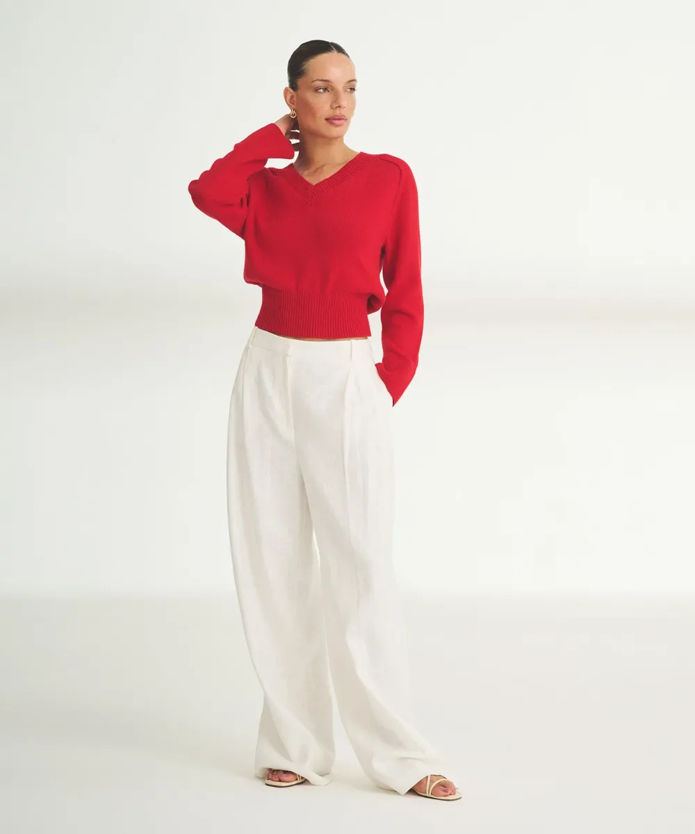 Cotton V-Neck Sweater 16