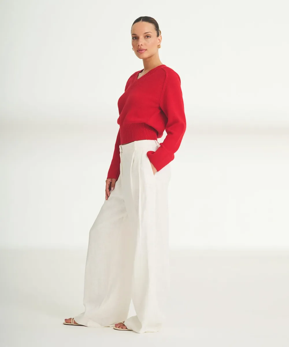 Cotton V-Neck Sweater 17