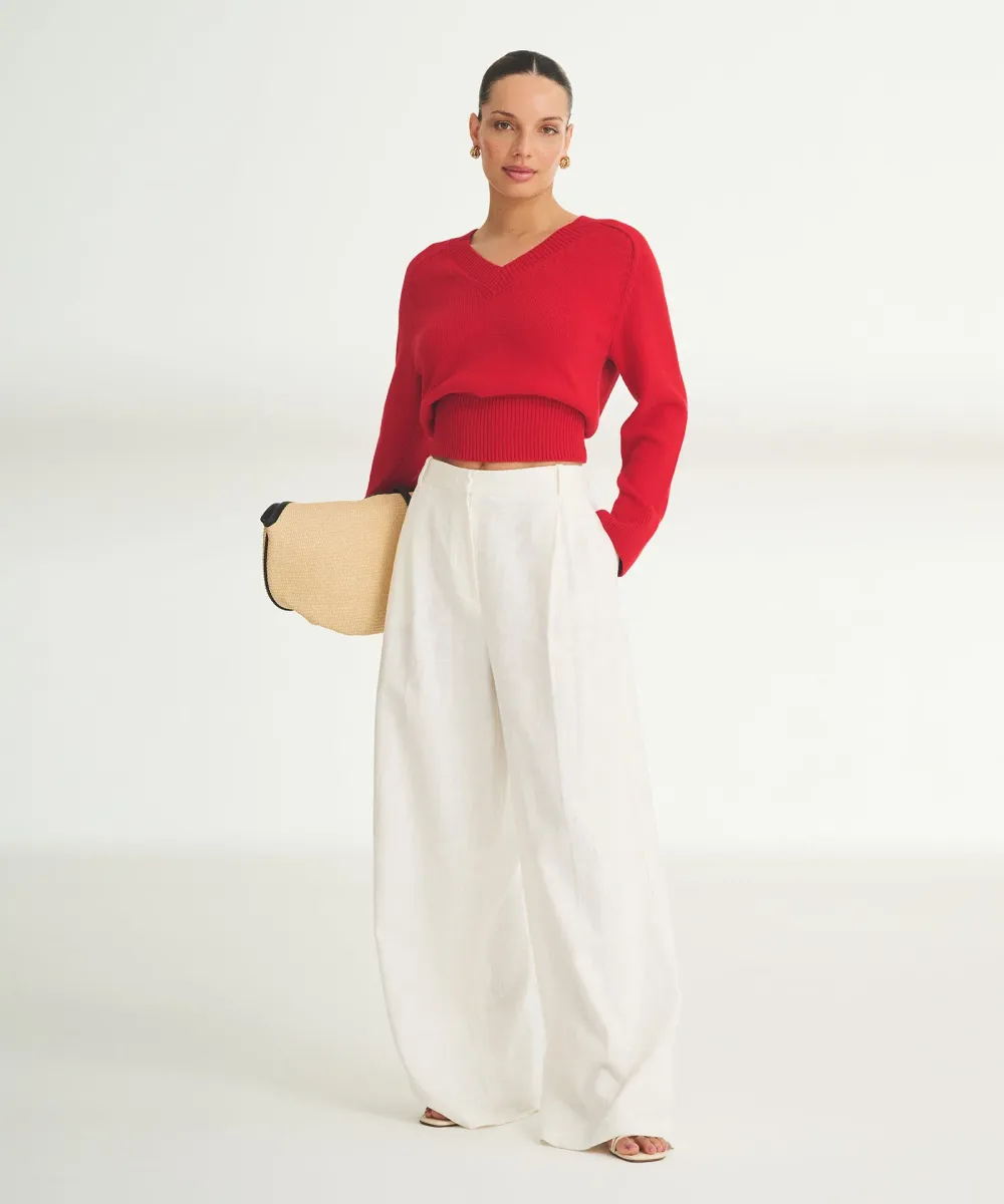 Cotton V-Neck Sweater 3