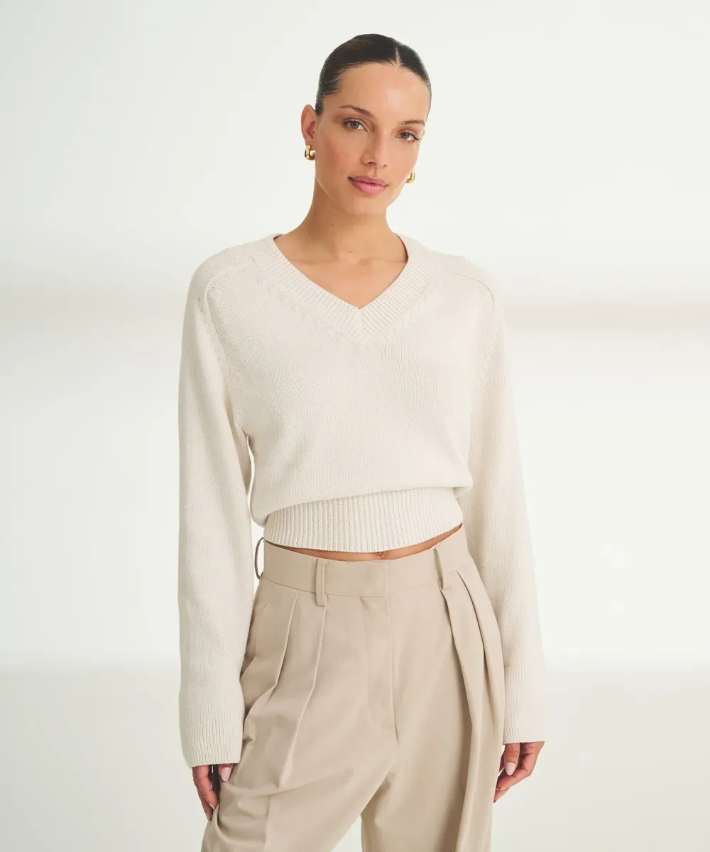 Cotton V-Neck Sweater 6