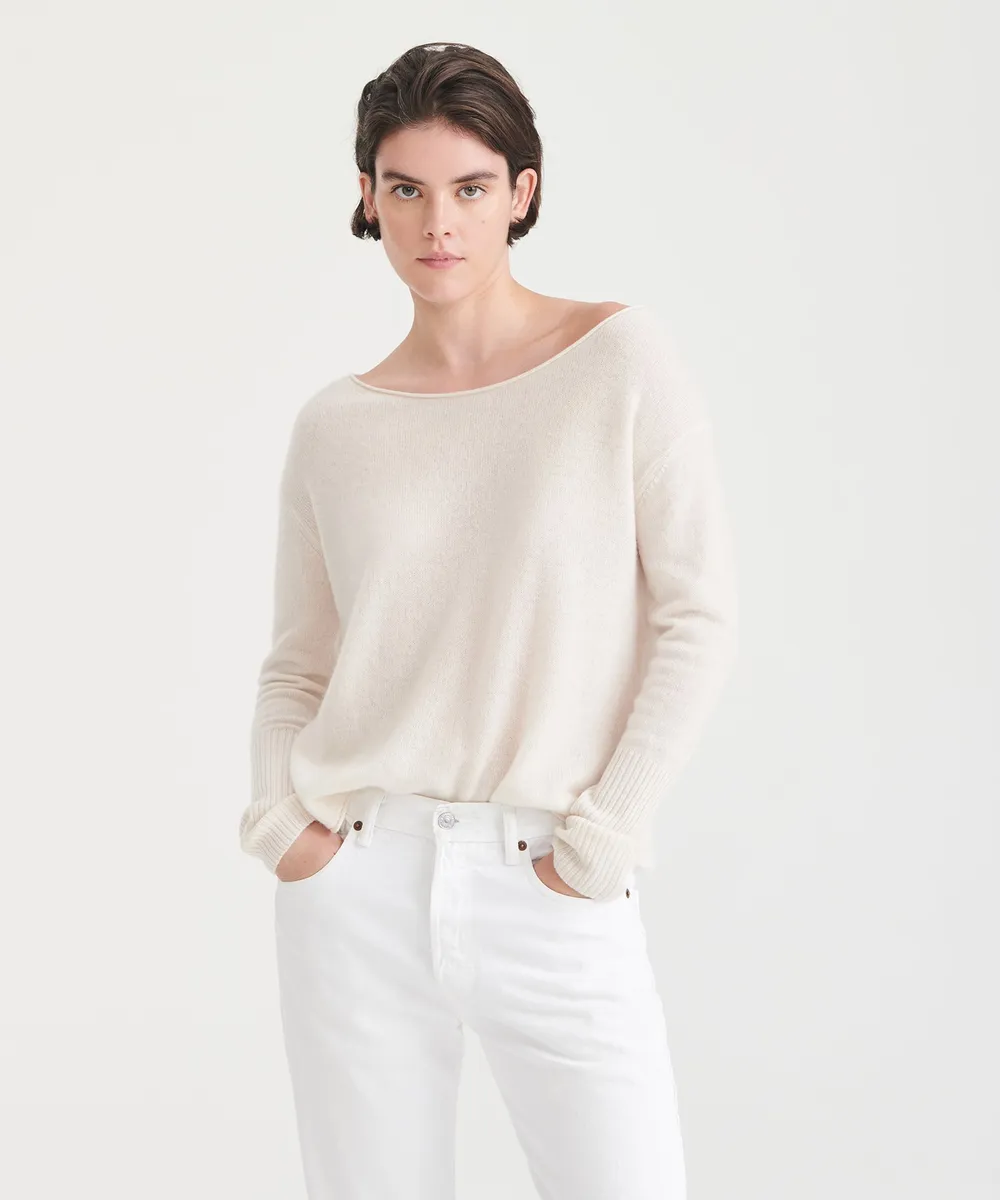 Lightweight Cashmere Boatneck Sweater 14