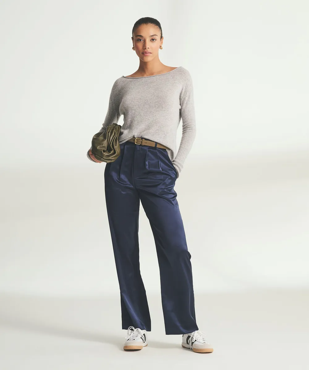 Lightweight Cashmere Boatneck Sweater 9